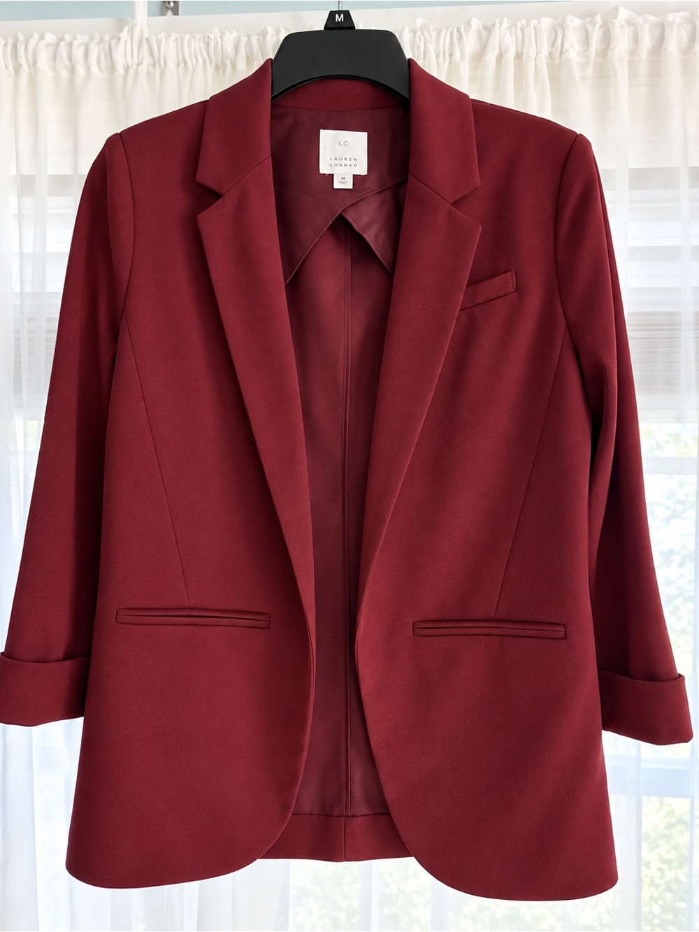 LC Lauren Conrad Deep Burgundy Tailored Blazer